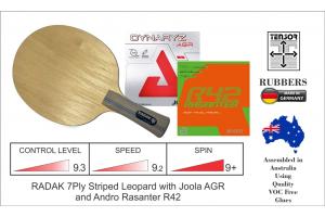 RADAK R2P Striped Leopard with Joola AGR and Andro Rasanter R42